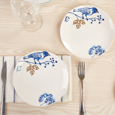 

A Ting Ceramic Plates Blue&White Porcelain 8x8 Set of 1 Bird