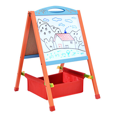 

Cute pudding board children's solid wood writing board bracket double-sided magnetic blackboard white easel clip 63cm