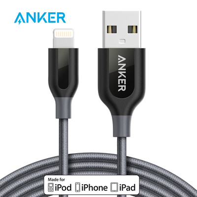 

Анкер Анкер MFi сертифицированное 7/6 / 5s кабеля для передачи данных Apple, 0,9 м серого автомобиля телефон зарядного устройство тросового шнур питание Поддержка iPhone5 / 6s / 7P / SE / воздух мини Ipad