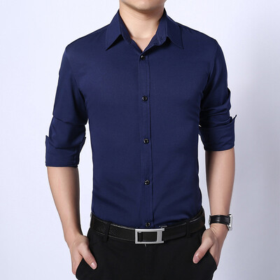 

Long Sleeve Shirt Spring and Autumn Men 's Youth Slim Slim Casual Men' s Wear as gift for men's