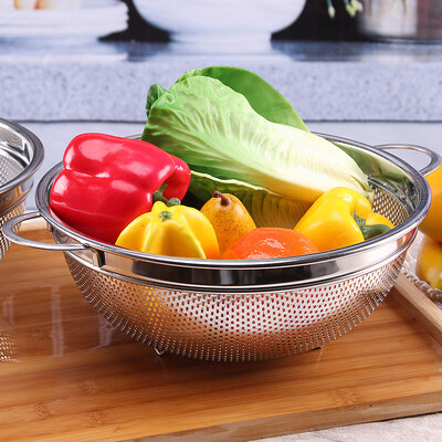 

Baijie Kitchen stainless steel wash basin wash basket basket drain basin wash baskets fruit basket 24cm DT-W1204
