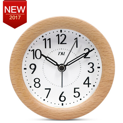 

Wooden Desktop Snooze Alarm Clock Backlight Silent Non Ticking Bedside Kids Room Student Table Clock