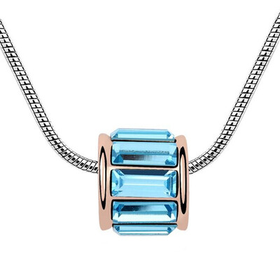 

Austrian Crystal Beads Necklaces For Women Rose Gold Color Pendants High Quality Rhinestone Snake Chain 10779