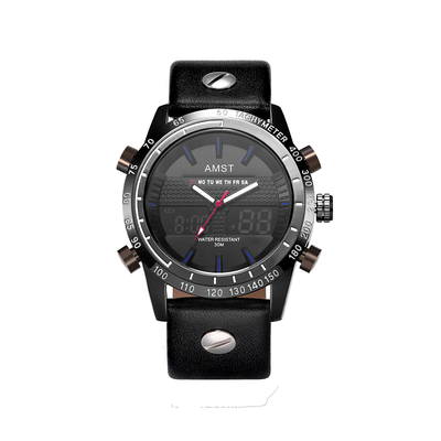 

2017 New Mode High Quality Quartz Movenment LED Digital Watch Double Dispaly Watch For Man Army Watch
