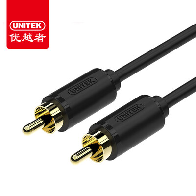 

UNITEK Y-C948BK 2RCA male pair public double Lotus head audio cable conversion line computer speaker TV red&white AV left&right channel audio cable 5 m black