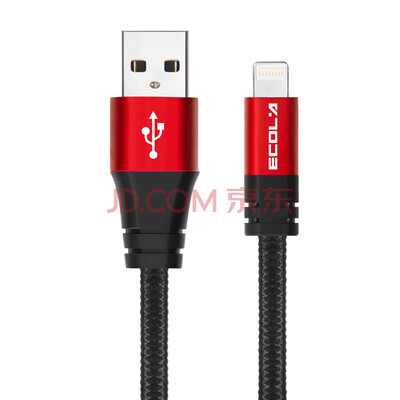 

ECOLA Apple USB fast charging cable data cable aluminum alloy nylon braided cable iPhone7 666675 SE iPad USB-CB32ABK 1 meter