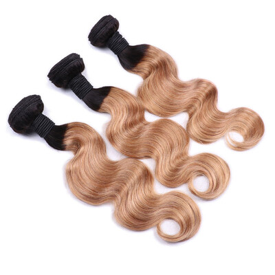 

100g Weaves Brazilian Virgin Hair 4 Bundles Unprocessed Hair Weave 2 Tone Ombre Weave 100% Brazilian Virgin Body Wave Hair Ombre