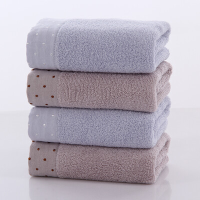 

Jiuzhou deer towel home 2 loaded cotton comfortable absorbent increase face towel thickening couple towel adult wash face towel face towel point towel blue gray 3370cm