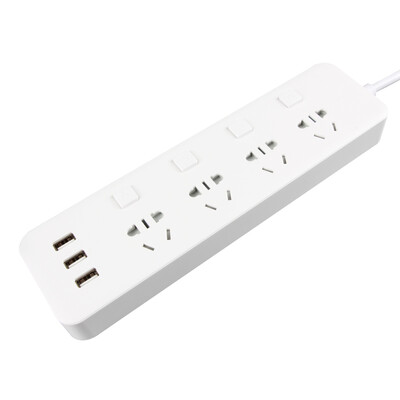 

Lengon usb socket smart plug-in plug-in board 4 with 3USB interface 31A new national standard sub-control independent switch plug-in wiring board security door 18 m XD-E05U