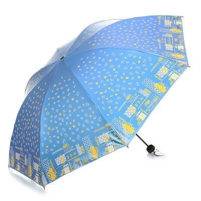 

Paradise print auto 3 folded umbrella rainy/sunny umbrella