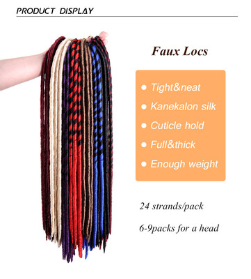 

18 inch faux locs crochet braids Hair extensions Synthetic ombre braiding hair janet collection 2x havana mambo faux locs