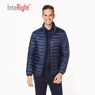 

INTERIGHT 90 white duck down men collar ultra-light portable down jacket navy blue  code