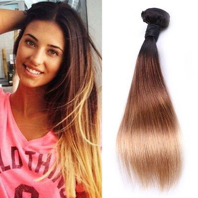 

8A Ombre Hair Straight Hair 3 Bundles Color #1b/4/27 100% Remy Human Hair Bundles