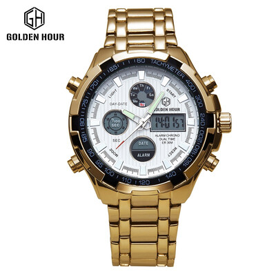 

2017 Hot Sell Top Luxury Brand Analog Digital Watches Men Led Full Steel Male Clock Men Military Wristwatch Quartz Sports Watch