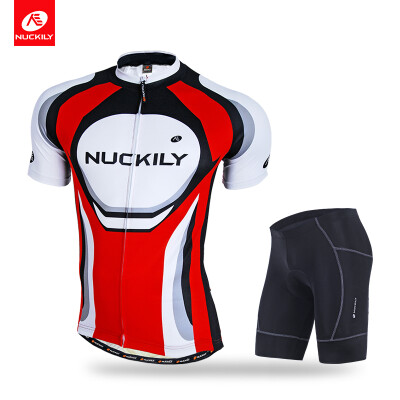 

NUCKILY Men's summer bicycle shorts and jersey with Quick-drying- proof zip pocket suit