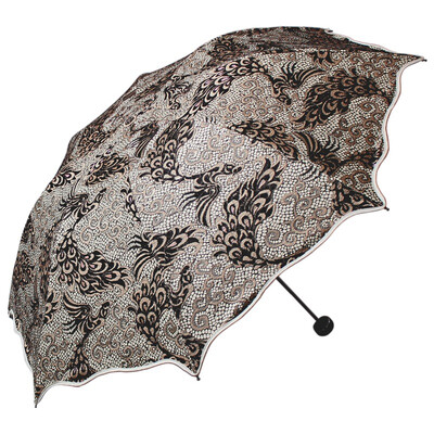 

【Jingdong supermarket】 paradise umbrella wing wing Tianxiang double black lace film covered three fold ultra-light sunny umbrella sun umbrella beige 33191E