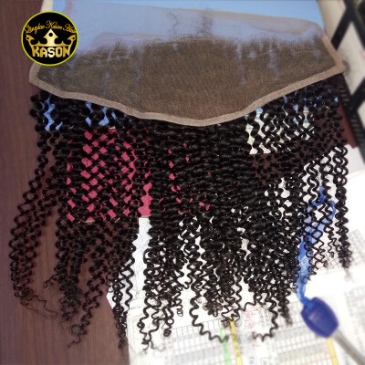 

Peruvian Virgin Hair Kinky Curly Frontal 13X4 Ear to Ear Curly Hair Lace Frontal Closure With Baby Hair