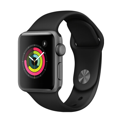 

Apple Watch Series 3 Smart Watch (GPS 38 мм Глубокий космический серый алюминиевый корпус Черный спортивный ремешок MQKV2CH / A)