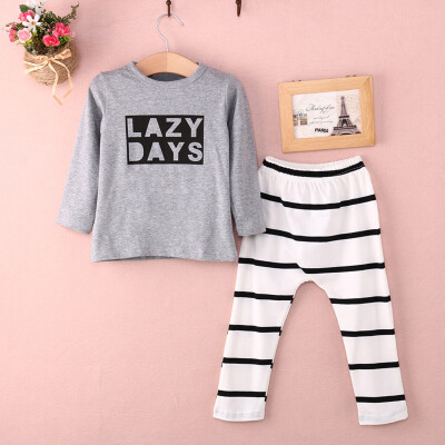 

Cute Newborn Baby Boys Girls Clothes Cotton Tops Striped Pants 2Pcs Outfits Set