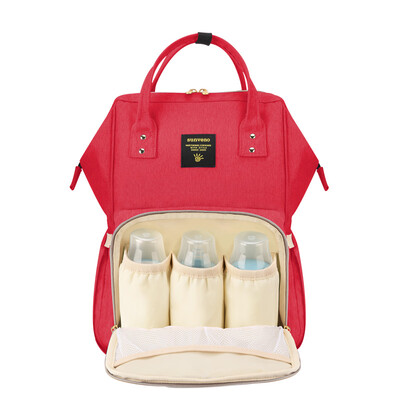 

Jingdong Supermarket Sanmei Ying SUNVENO shoulder Mummy bag large capacity multi-function mother expectant package maternal&child out fashion iron mouth back milk bag brick red