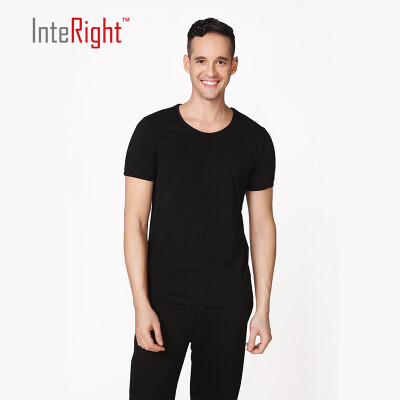 

INTERIGHT short-sleeved T-shirt mens cotton round neck shirt 2 pieces gray Navy