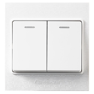 

Feidiao feidiao switch socket panel double open double control double dual control power wall switch panel 86 Phantom elegant white