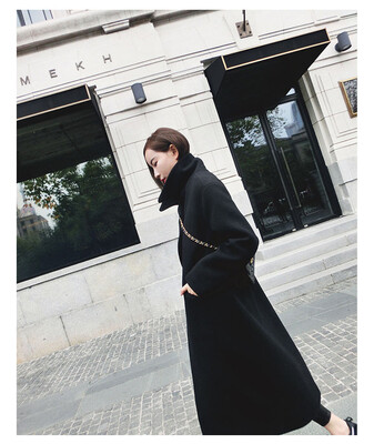

2017 new female student wool jacket in the long paragraph woolen coat coat thicker jacket