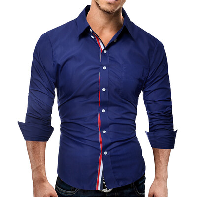 

Brand 2017 Fashion Male Shirt Long-Sleeves Tops Solid Color Concise Mens Dress Shirts Slim Men Shirt 3XL 9233
