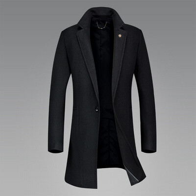 

2017 autumn and winter new high-quality men's jacket in the long section of the windbreaker men's atmosphere business Slim long kn
