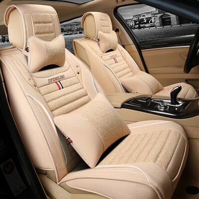 

Purple wind bell imitation linen car seat four seasons universal four seasons pad Lang Yi magotan Tiguan sagitar hafu Cruze sylphy Kia car seat cushion B12 luxury version of beige