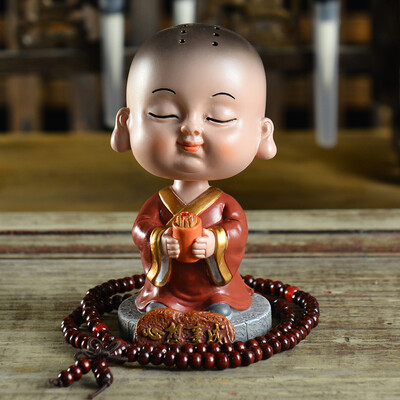 

Kang car treasure car ornaments shaking head Maitreya Buddha cartoon little monk pendant decoration car interior decoration for a lifetime