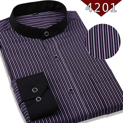 

Business Casual Youth Men Long Sleeve Shirt Spring Autumn Solid Color Silm Fit