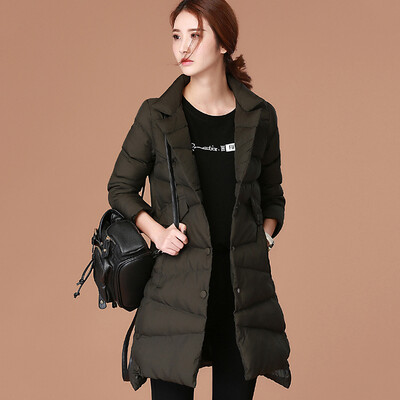 

City plus CIYPLUS 2017 winter new women's clothing art suit collar coat coat long paragraph cotton jacket jacket thick CWMF179163 dark purple L