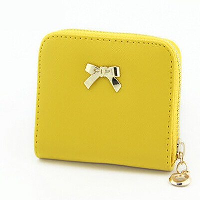 

New cute fresh little wallet cross section bowknot zipper wallet female students Korean version of the wild hand