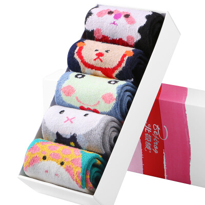 

Arctic velvet 5 pairs of women in the tube socks female autumn and winter wool socks warm cartoon socks women are code