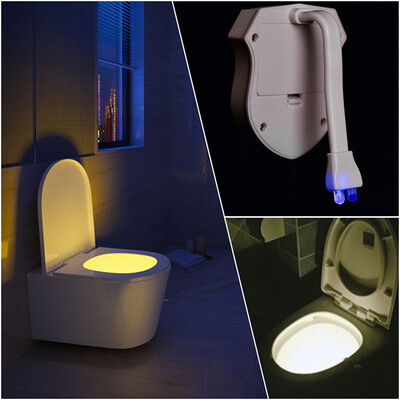 

мода 8 Colors LED туалет прав датчик движения место датчик света случайное пятно в ванной свет