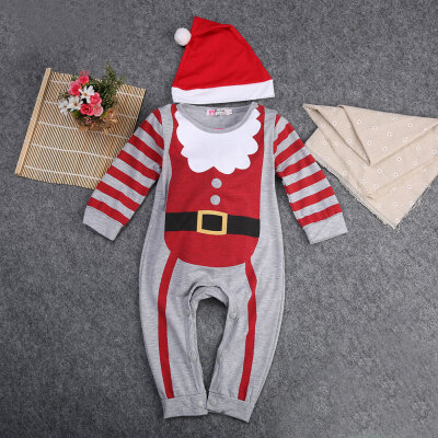 

christmas santa boy girl baby toddler romper suit