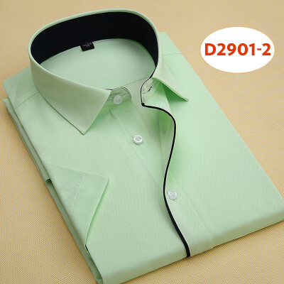 

Business Style Men Shirt Fashion Short Sleeve Solid Color Spring Autumn Slim