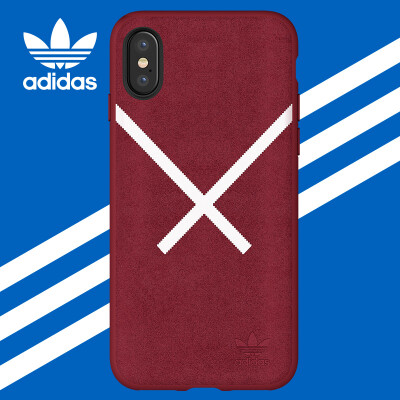 

Adidas (Адидас) iPhoneX телефона оболочка имитации замша высокого качество ощущение от Apple все включено женщина 10 мужчину силикона нескользящего падения сопротивления защитного рукава простых темно-бордового