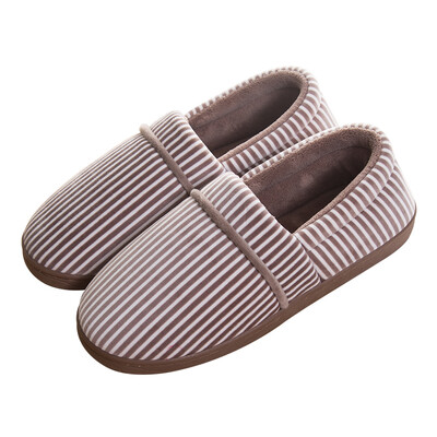 

Love bag with cotton slippers winter striped couple cotton shoes warm cotton slippers male coffee 4243LJ8011