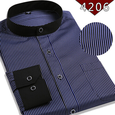 

Business Casual Youth Men Long Sleeve Shirt Spring Autumn Solid Color Silm Fit