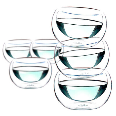

【Jingdong Supermarket】 heisou 30ml double heat-resistant glass cups men and women transparent home office with water cups (6 loaded) KC-16