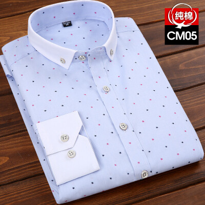 

Business Youth Men Long Sleeve Shirt Spring Autumn Silm Fit Printing Floral