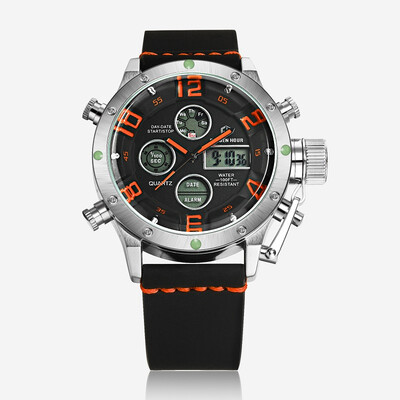 

Golden hour Top Luxury Brand Waterprof Men leather Band Sport Watches Quartz Analog Digital Army Military Wristwatch