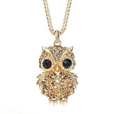 

Yoursfs Owl Necklace Sparkly Cubic Zirconia Sweater chain Necklace For Women