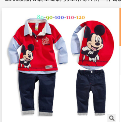 

Outfits & Sets! 2PCS NEW Baby Boys long sleeve Mickey Top+Pants fit 2-7Y