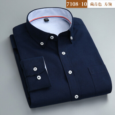 

Business Style Men Shirt Fashion Long Sleeve Solid Color Spring Autumn Slim