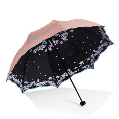 

Cntomlv umbrella ultraviolet radiation beach umbrella Black glue sun umbrella lady bumbersoll three folding dual purpose fresh and