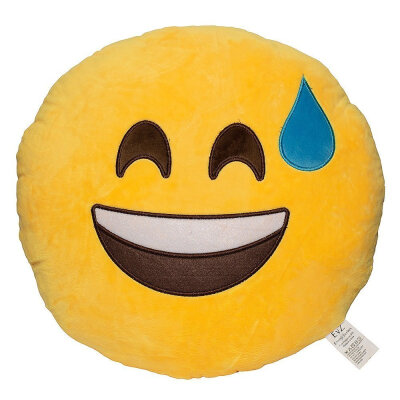 

Emoji Smiley Emoticon Yellow Round Cushion Stuffed Plush Soft Pillow