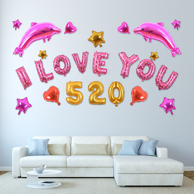 

Balloon Set Valentines Day Romantic Marriage Wedding Wedding Marriage Room Decoration Decoration Props Dolphin Set